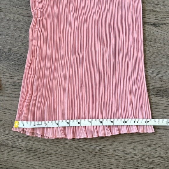 Zara Plissé Pleated Palazzo Flowy Wide Leg Pants - Size M - Pink - NWT - Picture 11 of 12